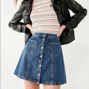 BDG Denim Button Up Skirt